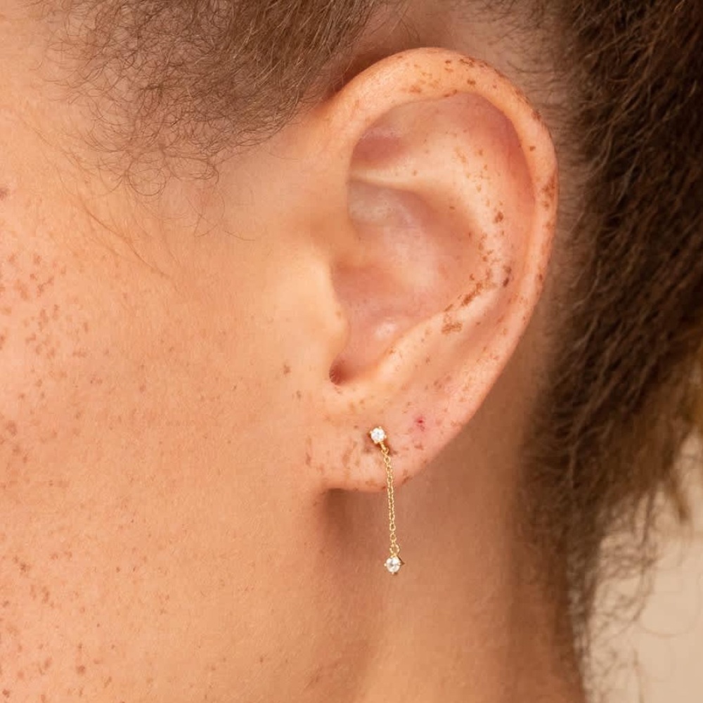 Mejuri Double Sapphire Chain Earrings